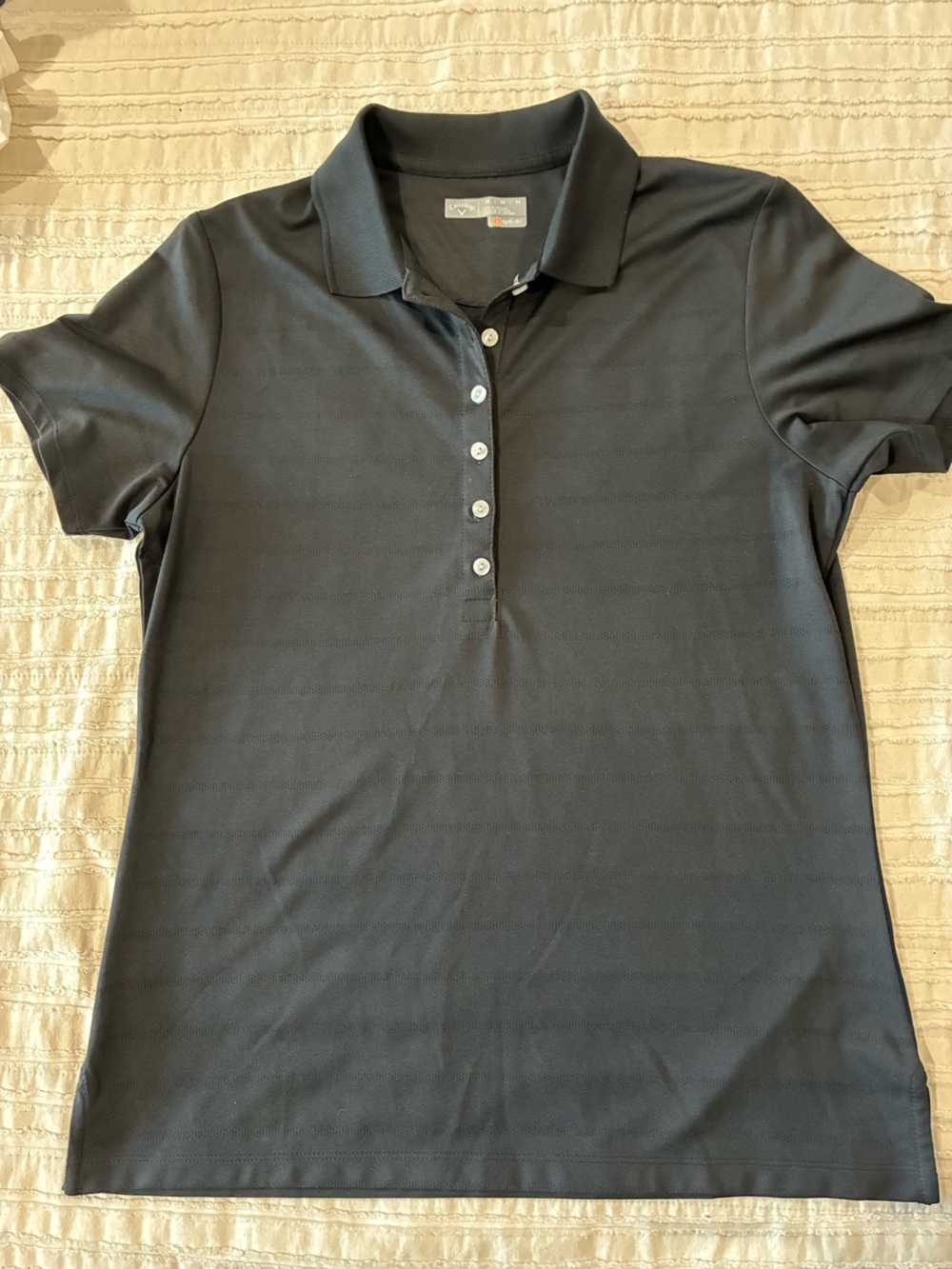 Women’s Callaway Black Short Sleeve Button-Down Golf Polo